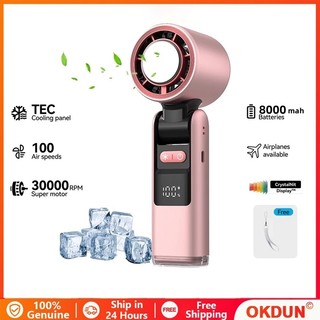Portable Fan Kipas Angin Cooling Fan Turbo Fan 8000mAh Battery Mini Fan Digital Display Adjustable 迷你风扇 手持风扇 风扇
