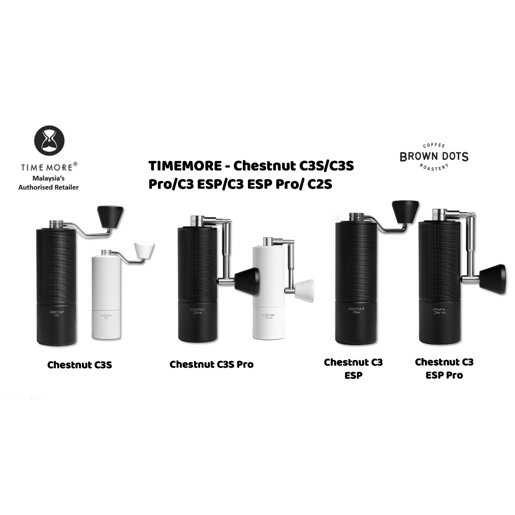 TIMEMORE - Chestnut C3S/C3S Pro/C3 ESP/C3 ESP Pro/ C2S เครื่องบดกาแฟมือหมุนแบริ่งคู่