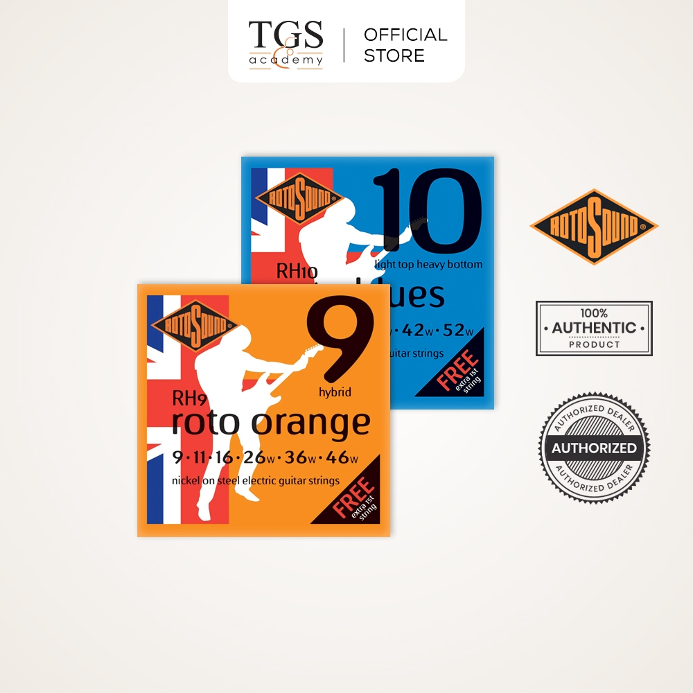 Rotosound RH9 (9-46) / RH10 (10-52) สายกีตาร์ไฟฟ้าเกจแบบกําหนดเองเหล็กนิกเกิล