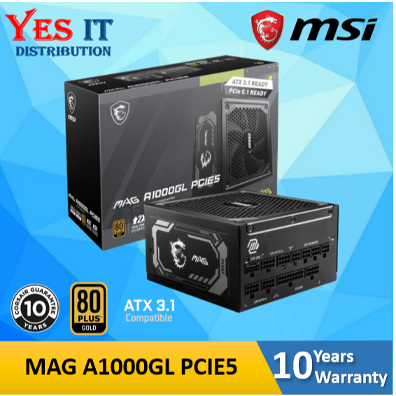 MSI MAG MPG A750GF / A750GL / A850GF / A850GL / A850G / A1000GL 80PLUS GOLD POWER SUPPLY