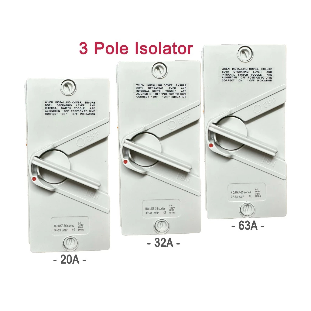 กันน้ํา ISOLATOR/IP65 AC 440V/3P 20A/3P 35A/3P 63A