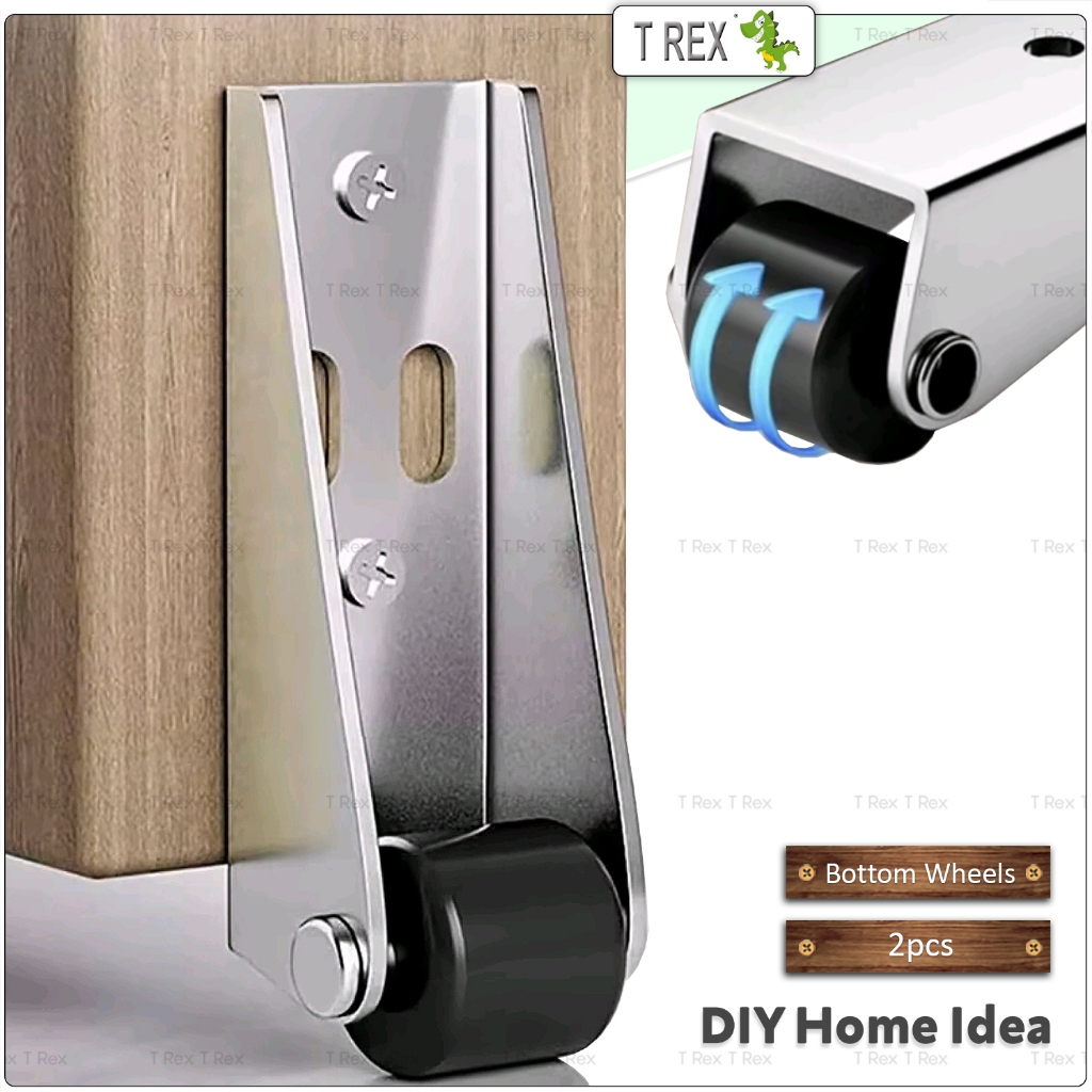 T Rex DIY Universal เฟอร์นิเจอร์ด้านล่างล้อรองรับพร้อมสกรู / ล้อประตูตู้ / Roda Perabot