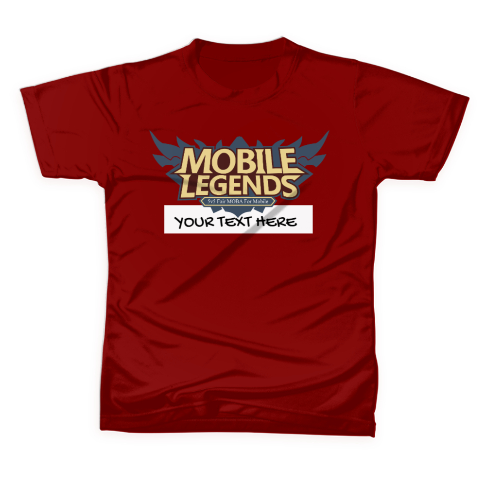 MOBILE LEGENDS เสื้อยืดเด็กชื่อ/Teks - วันเกิดปัจจุบันลําลอง