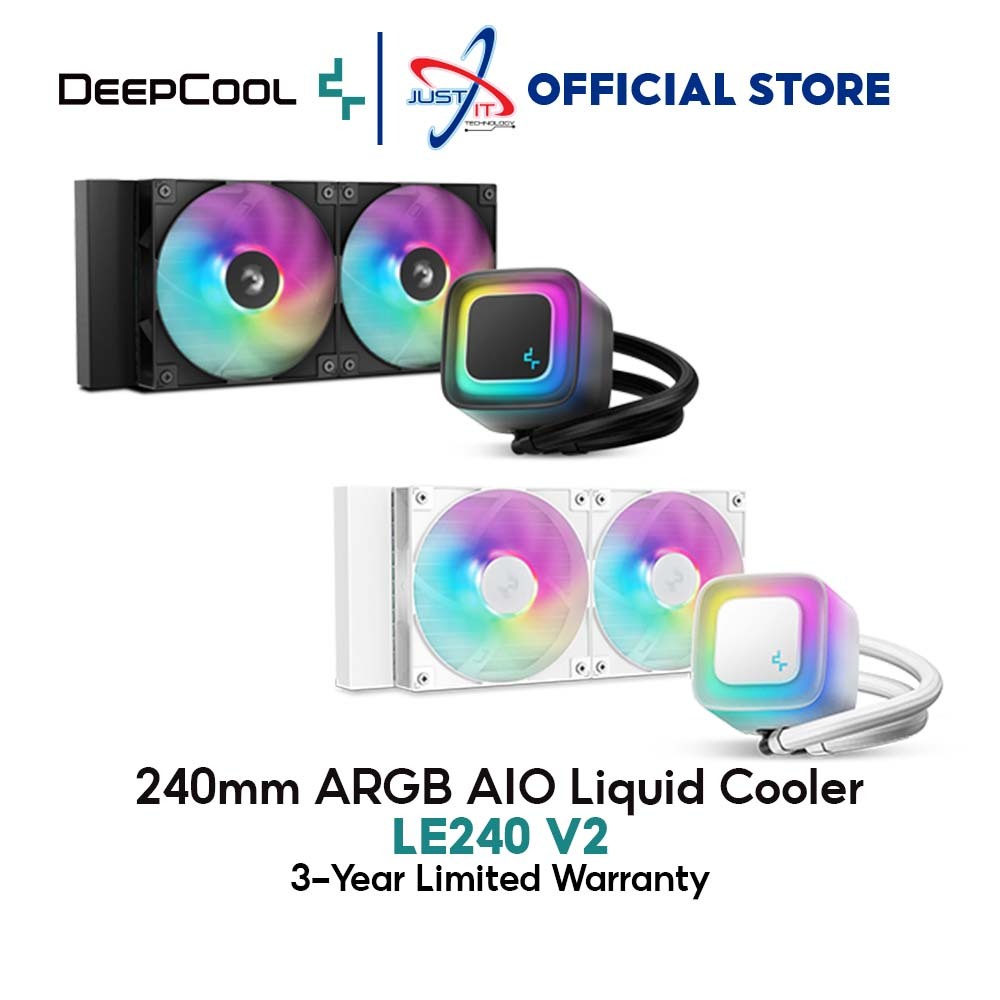 DEEPCOOL LE240 V2 ARGB 240MM AIO LIQUID COOLER - สีดํา/ขาว