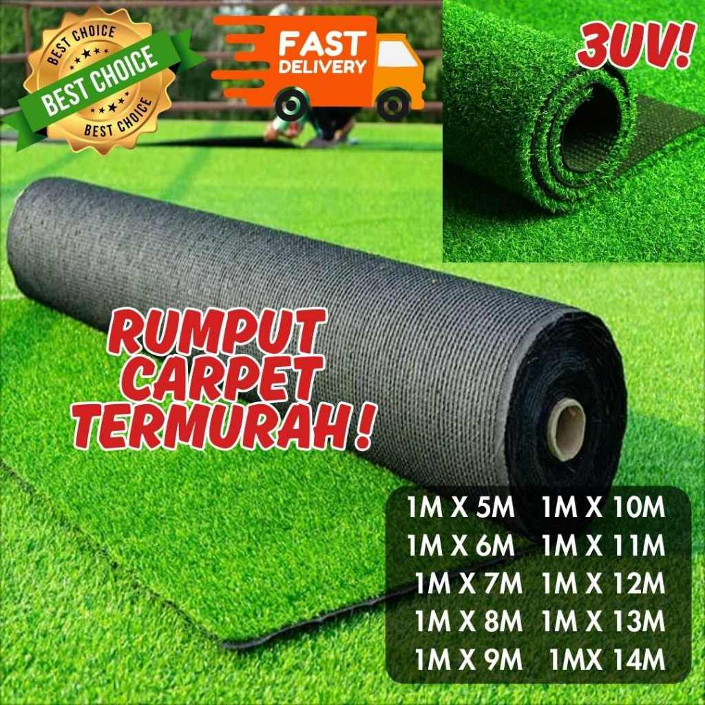 3UV {1M X 1-25M} จินตนาการ {PER METER} FAKE GRASS PERMERMAID TEMULAJADI