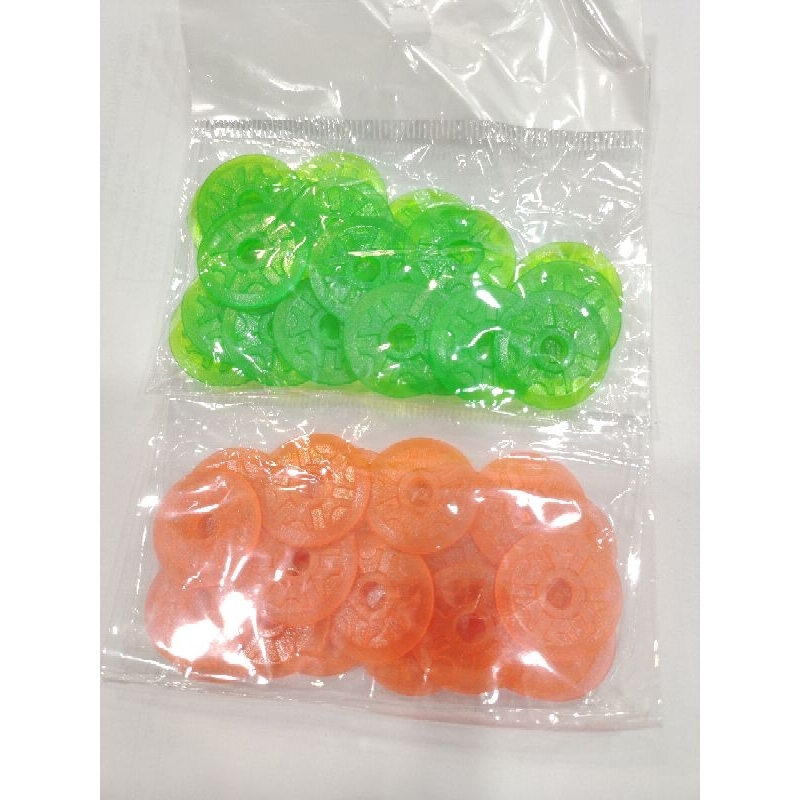 Mini4wd 21mm V-Design DuPont Roller Fluorescent Orange , Fluorescent Green 20 ชิ้น