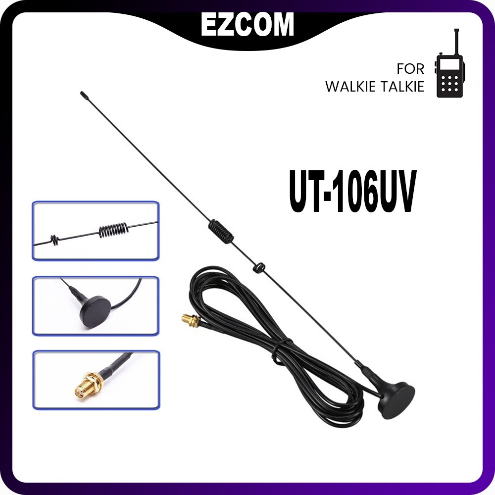 EZCOM นาโกย่า UT-106UV UT106 เสาอากาศแม่เหล็กแฮมวิทยุ Walkie Talkie รถ Dual Band UV5R 888S Baofeng