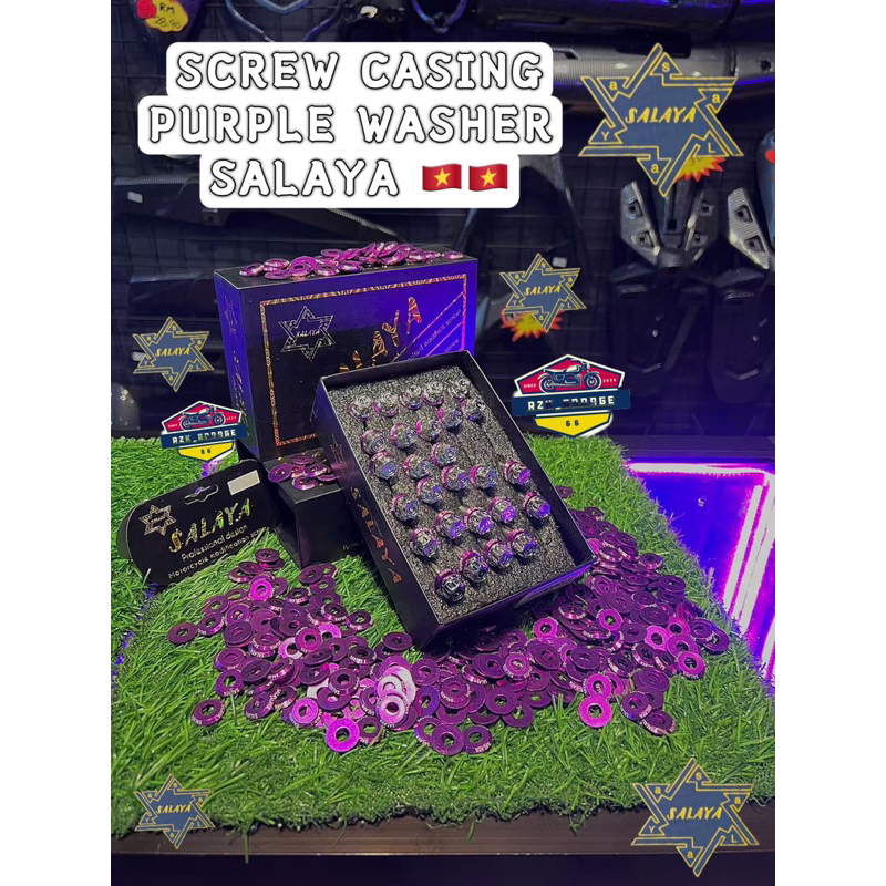 SALAYA PURPLE SCREW CASING ENGINE PURPLE WASHER Y15ZR Y16ZR LC135 V1-V8 SKRU CASING ENGINE CLUTCH NV