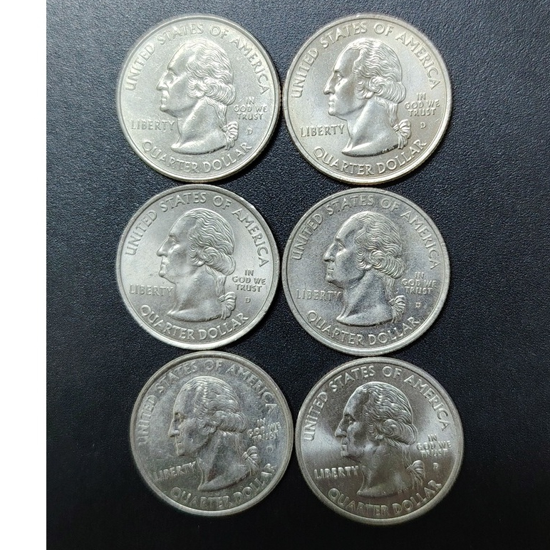 USA Washington Commemorative 1/4 Dollar 2000s ( 6 เหรียญ )