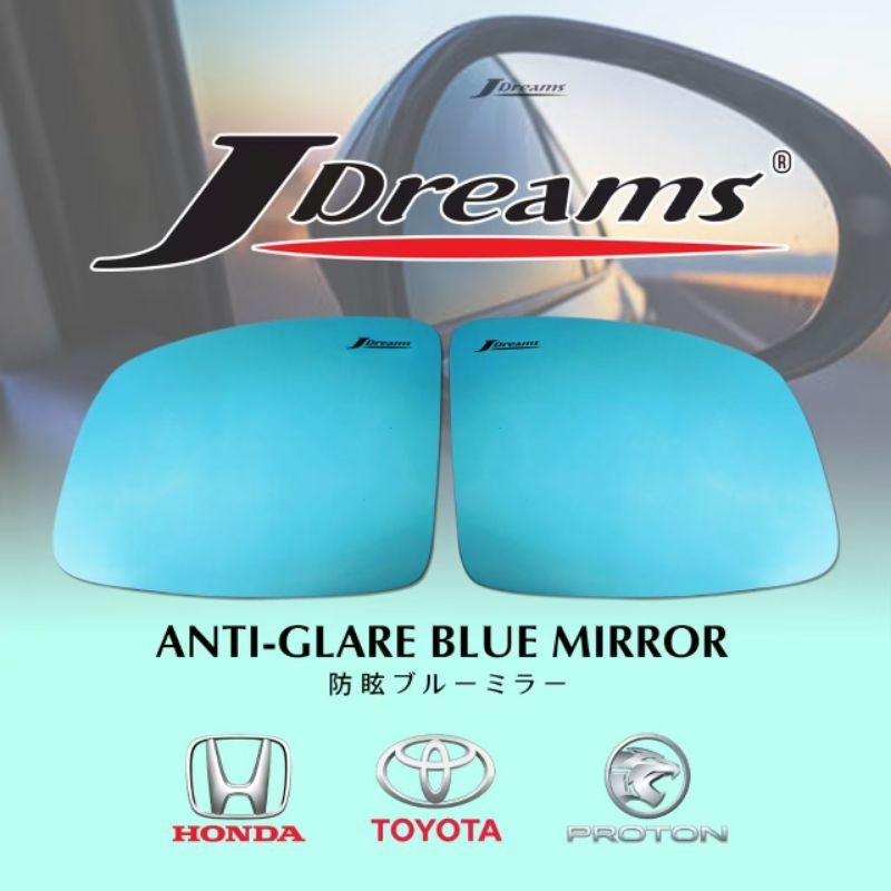 J-Dreams เลนส์กระจกมองข้างมุมกว้างป้องกันแสงสะท้อน Honda GK5 GM6 GN2 HB HRV Civic FE FC FK Vios NCP1