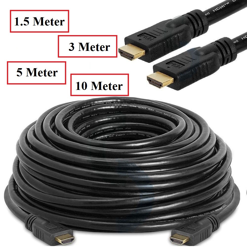 <ใหม่ 2025> 1.5M /3M / 5M / 10M Full HD 1080P ความเร็วสูง V1.4 สาย HDMI 3D