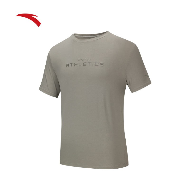 ANTA Men Short Sleeves Tee Training 1525B7110-3 -Calyx Grey (Baju Sukan Lelaki)
