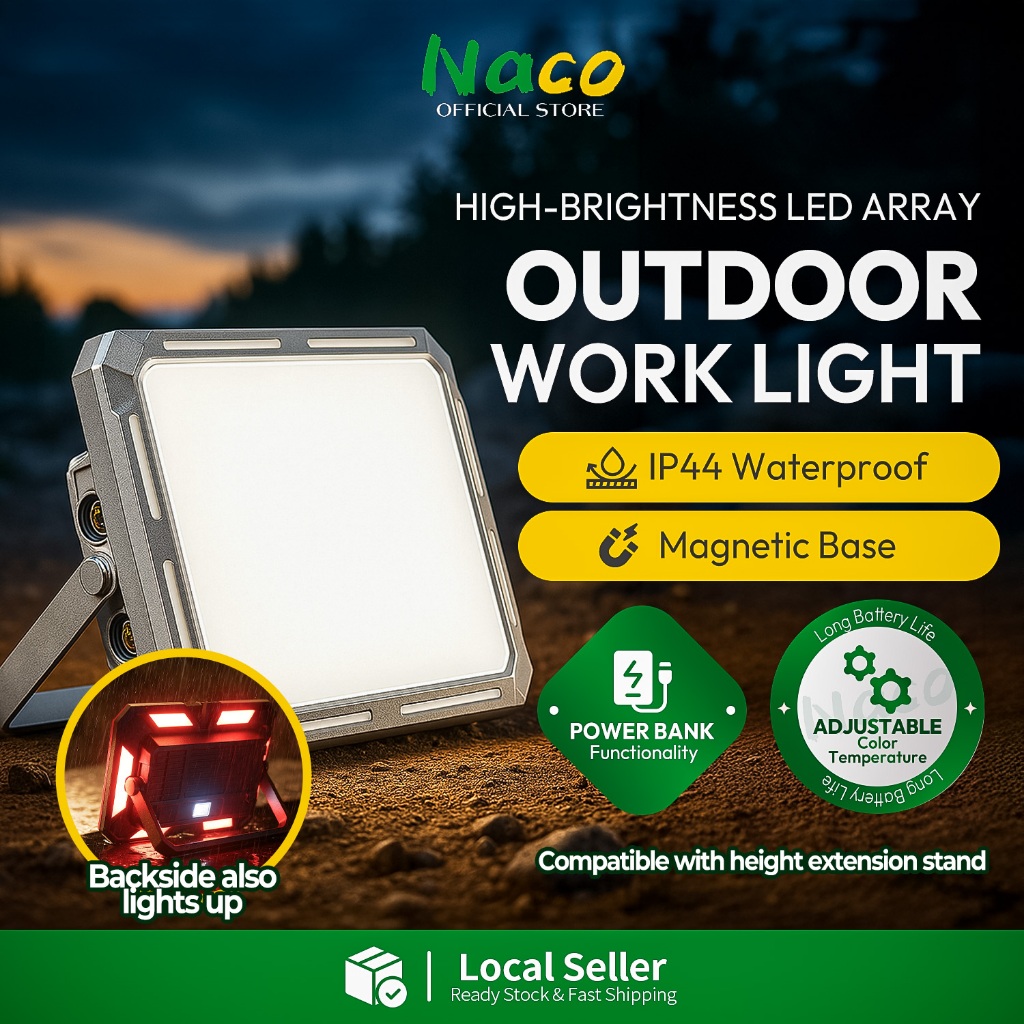 KXK-686 ไฟทํางานมัลติฟังก์ชั่น LED 1000LM ไฟทํางานน้ําท่วม Type-C IP44 กันน้ํากลางแจ้ง Camping Light