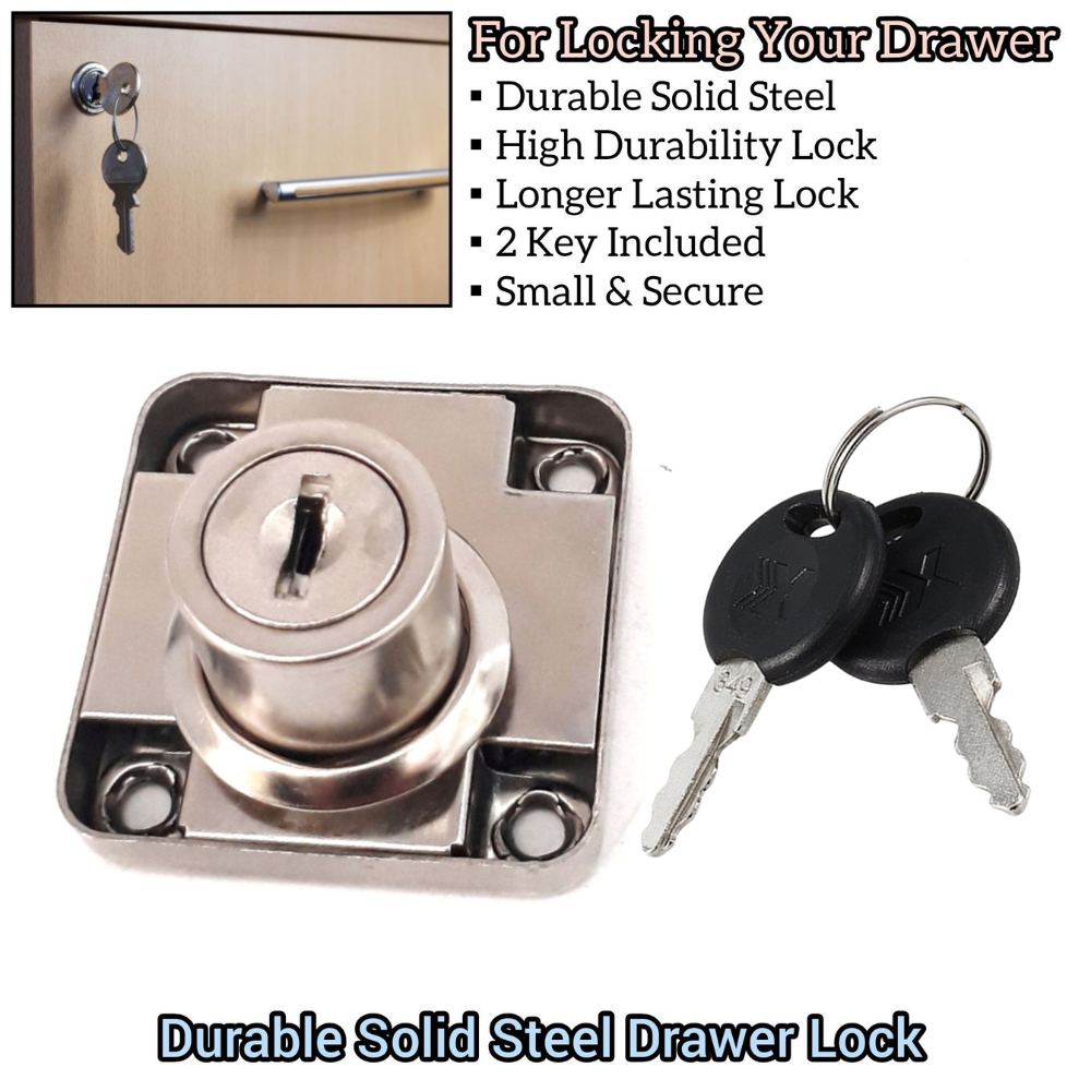 DURABLE SOLID STEEL DRAWER LOCK สําหรับ CABINET DRAWER และเฟอร์นิเจอร์ CABINET ล็อค