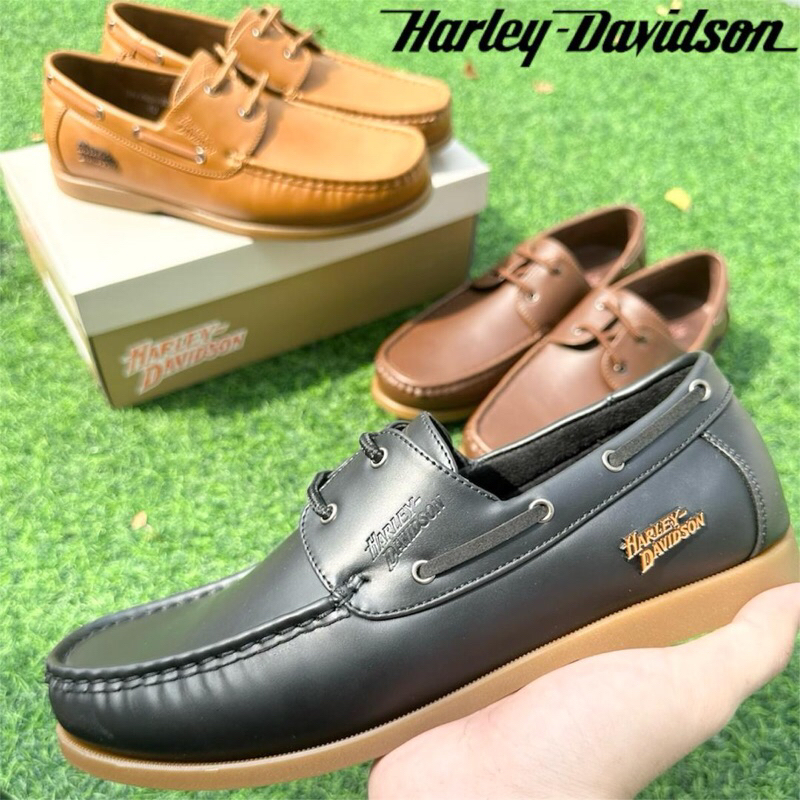 Harley-Davidson Mens Vintage Timeless Classic Absolutely Smart Loafer รองเท้า Kasut Lofer Sampan Gay
