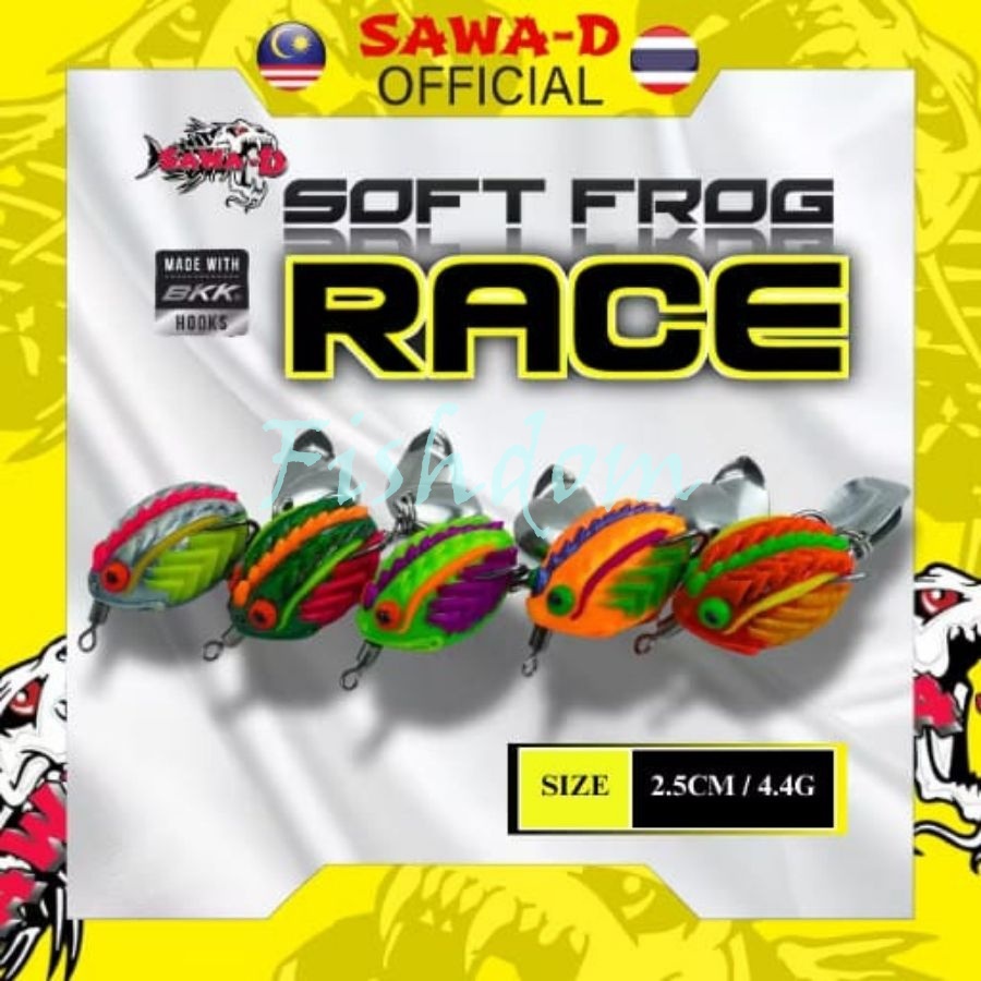 FISHDOM Sawa-D Race Soft Frog 2.5cm / 4.4gram Bkk Hook Fishing Lure sawad
