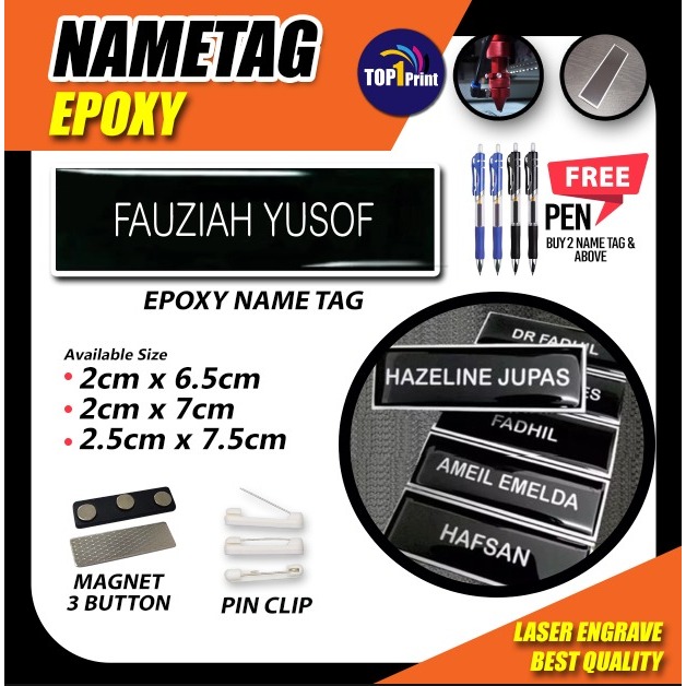 NAME TAG PIN & NAME TAG MAGNET EPOXY