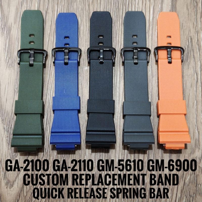 CUSTOM FIT GM-2100 GA-2100 GA-2110 GM-5600 GM-6900 REPLACEMENT STRAP QUICK RELEASE SPRING BAR. เครื่