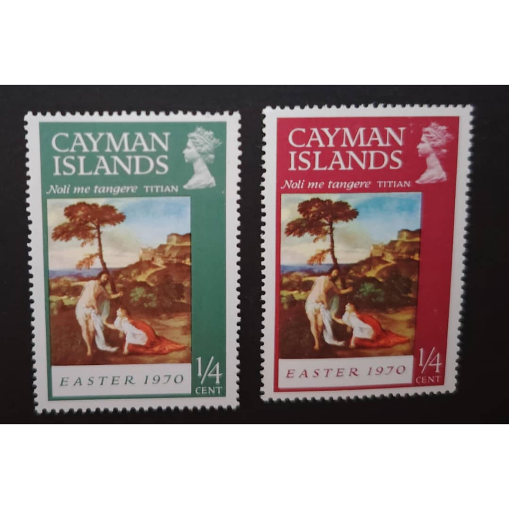 Cayman Islands , 1970 Easter - ภาพวาด, MINT, LOOSE STAMP, 2 STAMP เท่านั้น!