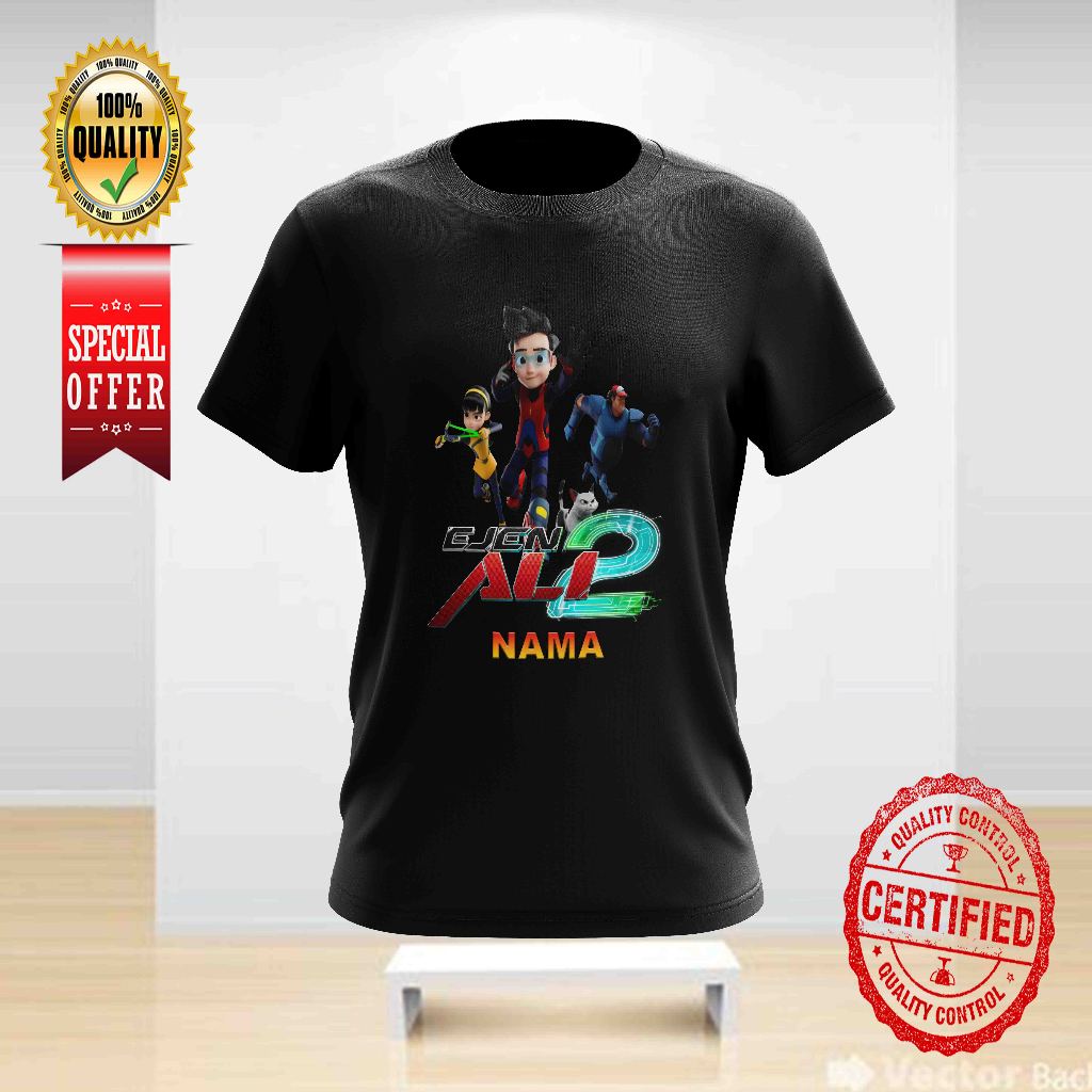 EJEN ALI THE MOVIE 2 ALI, ALICIA, COMMOT, BAHAR DESIGN 9 เติมบน NAME TSHIRT NECK ROUND FOR ALL