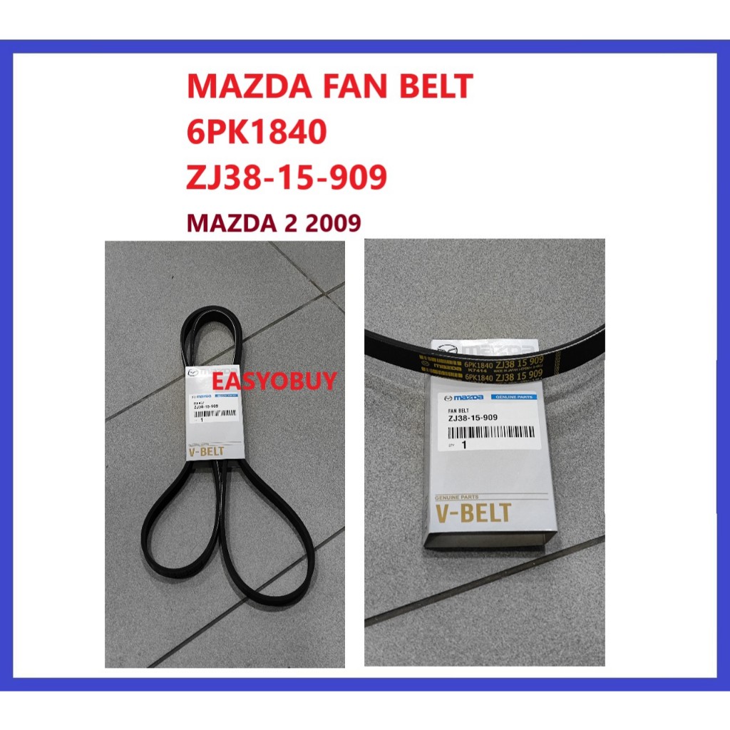 MAZDA FAN BELT 6PK1840 ZJ38-15-909 MAZDA 2 2009