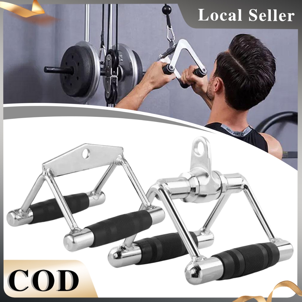 Double D Handle Cable Attachment V Shaped Bar Landmine Attachment Training T-Bar Rowing Handle