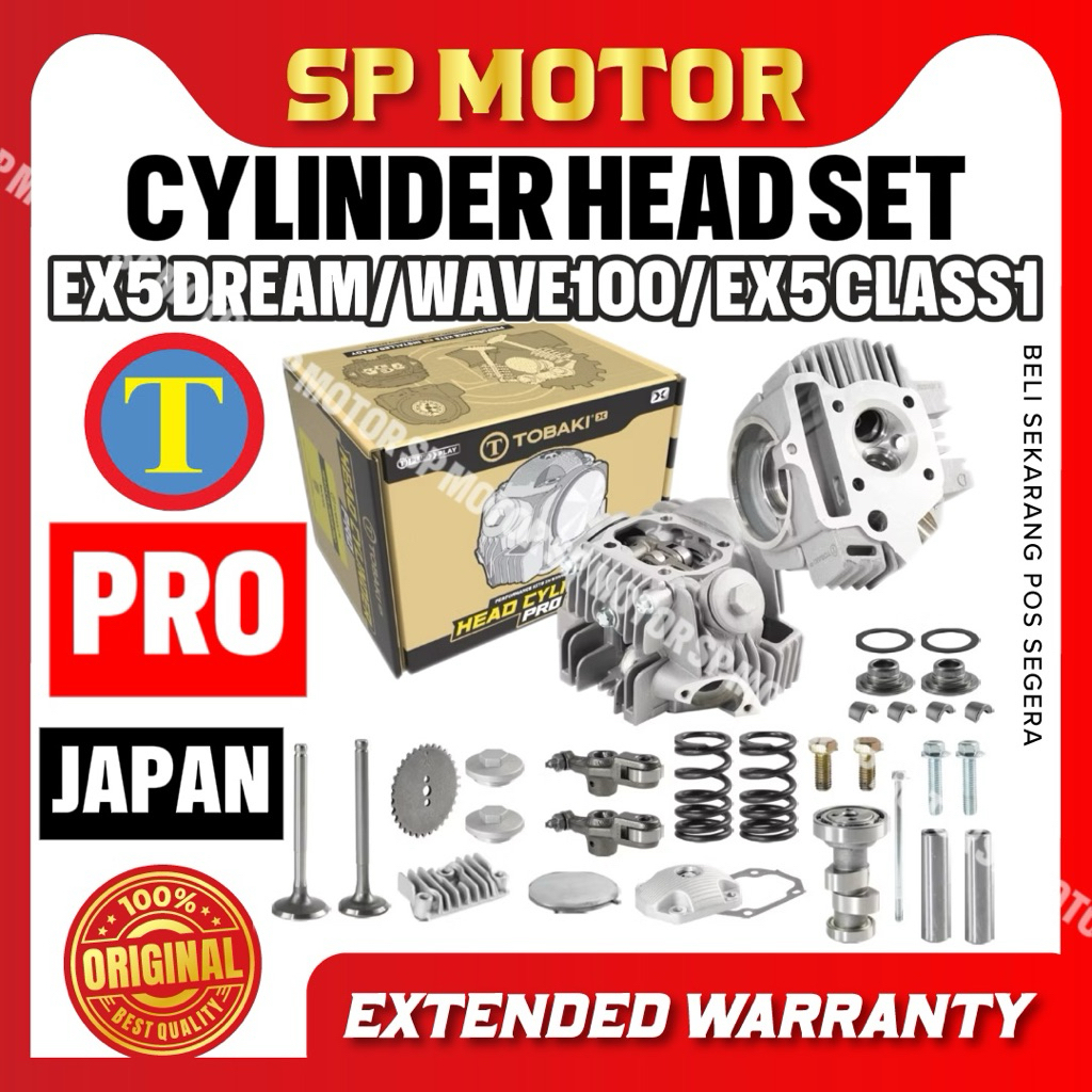 TOBAKI X PRO PCO EX5 DREAM / WAVE100 / EX5 CLASS 1 CYLINDER HEAD FULL STANDARD SET PRO คุณภาพสูง TOB