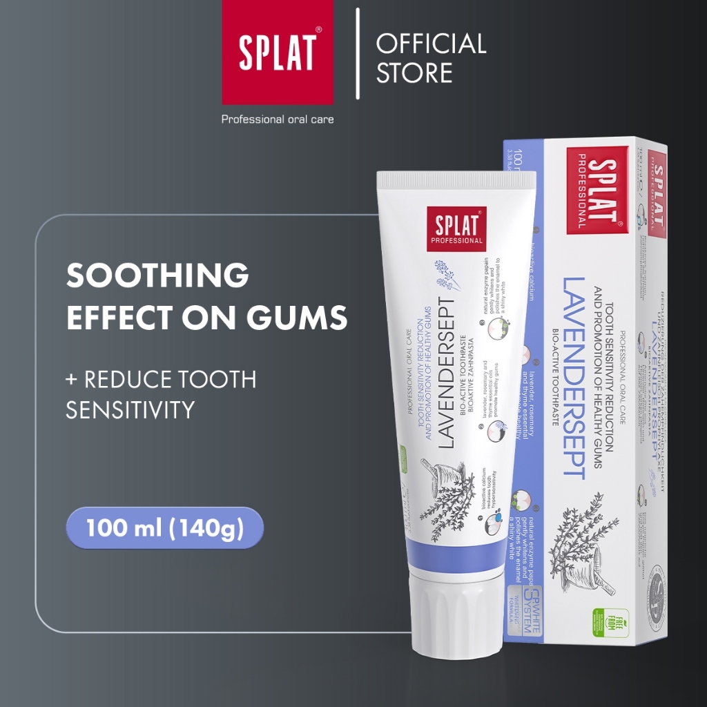 SPLAT Professional Series ยาสีฟันลาเวนเดอร์สําหรับฟันที่บอบบาง, ป้องกันราดัง牙齿ที่ละเอียดอ่อน, เรื้อรัง (100ml)