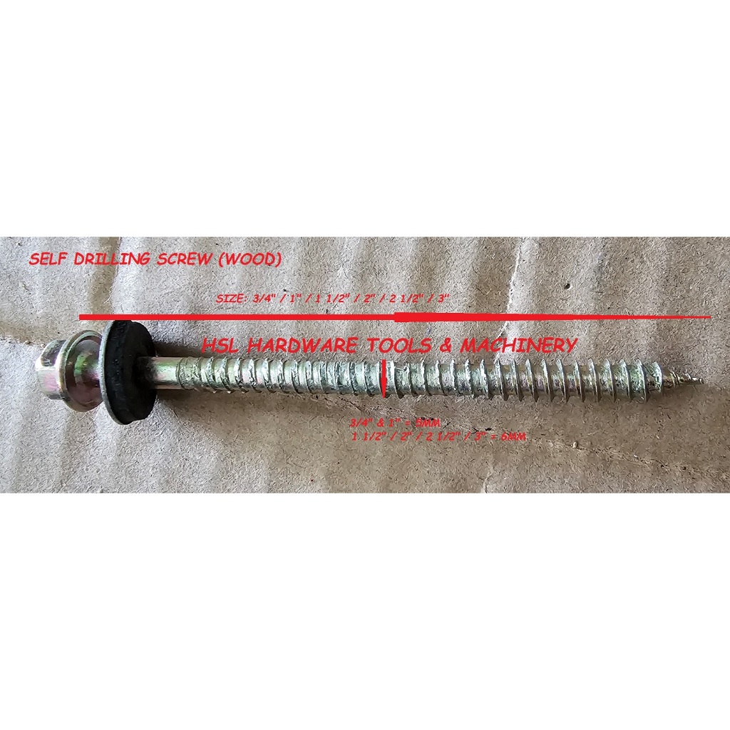 HEX DRILLING SCREW (ไม้) - 10 ชิ้น/แพ็ค
