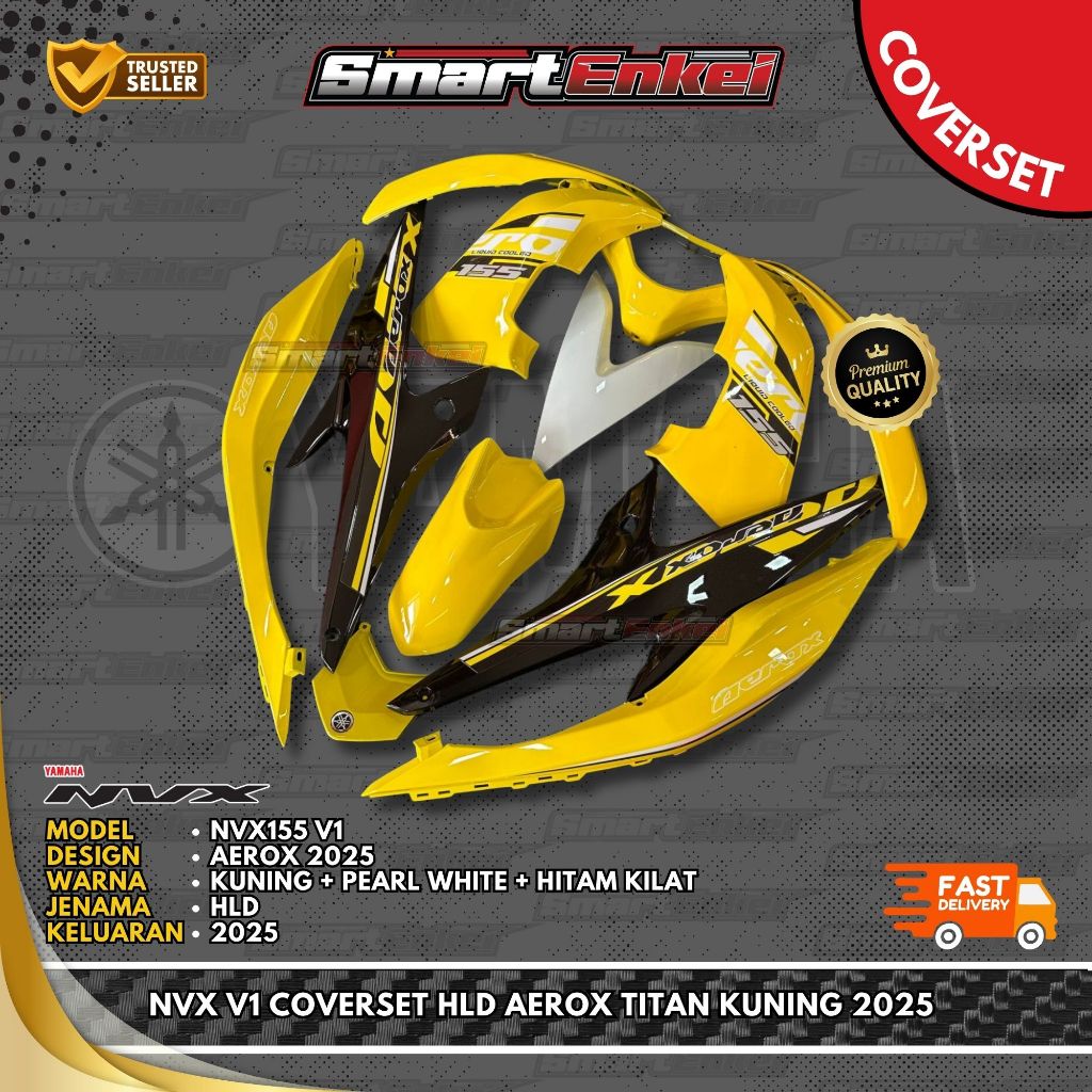 HLD-NVX V1 ฝาครอบชุด HLD AEROX TITAN KUNING 2025