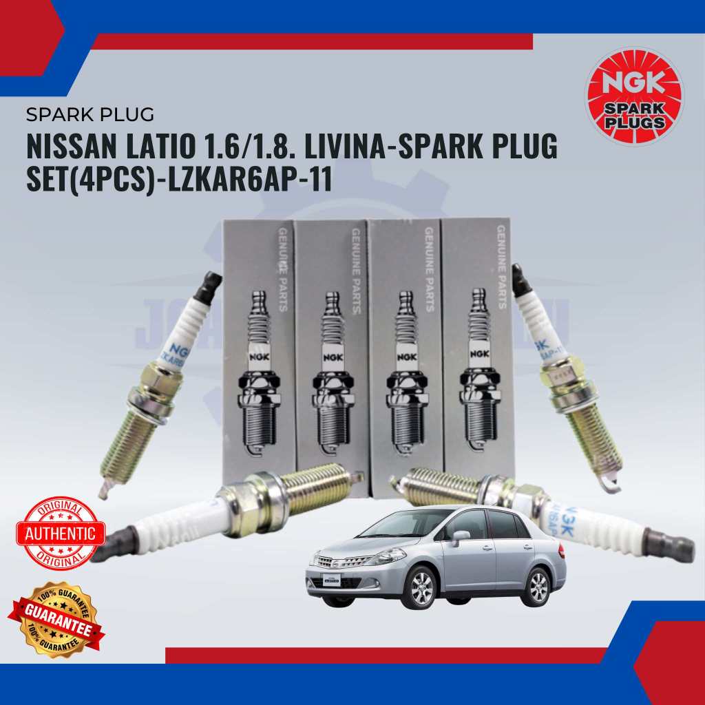 Nissan Latio 1.6/1.8. Livina-Spark Plug Set(4PCS)-LZKAR6AP-11