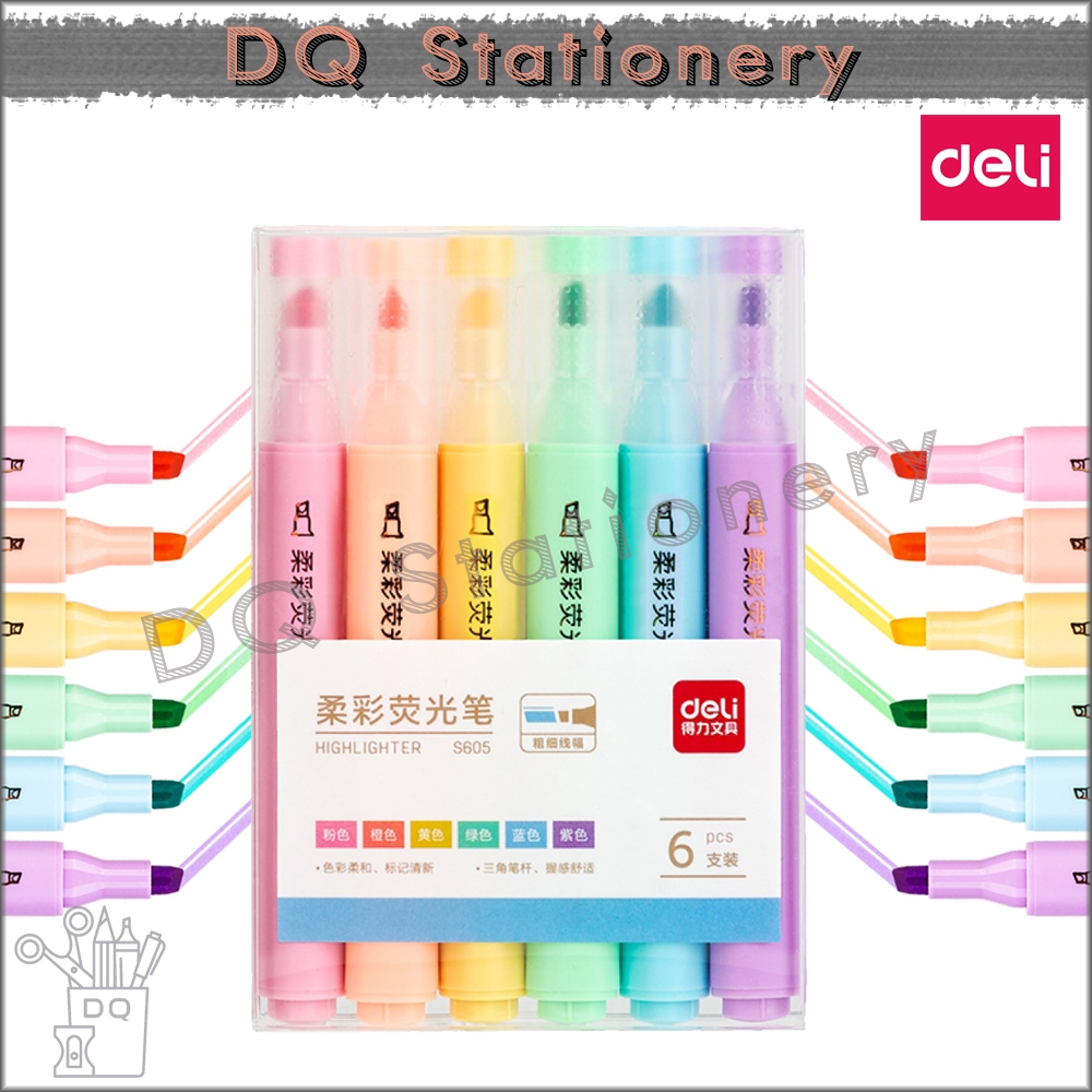 ปากกาเน้นข้อความ Deli S605 Macaroon Colours (6s Pack)