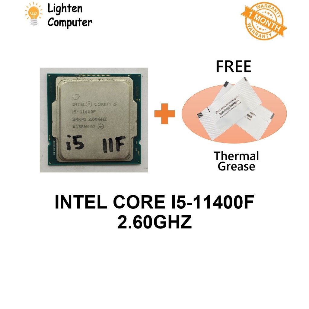 USED โปรเซสเซอร์ Intel Core i5 11400F 4.40GHz 6 CORE 12 THREADS 65W LGA1200 i5-11400F