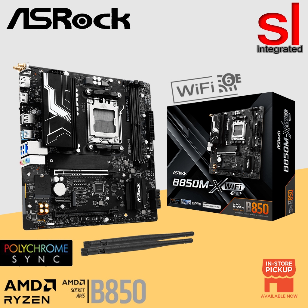เมนบอร์ด ASRock B850M-X WIFI R2.0 AM5 M-ATX