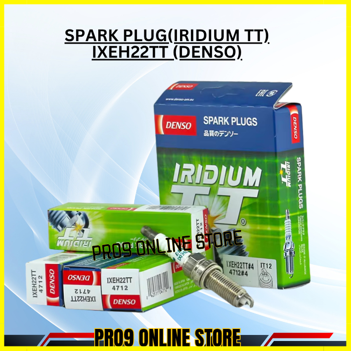 DENSO SPARK PLUG IRIDIUM TT (IXEH22TT) (4PCS) สําหรับ Proton Perodua Nissan Toyota Honda mazda