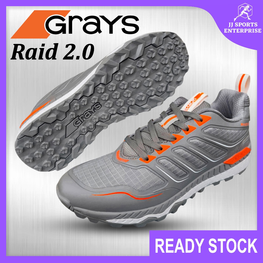 Greys Raid 2.0 Hockey Shoes Kasut Hoki Turf Shoe Greys Hockey Shoe Kasut Padang Grey