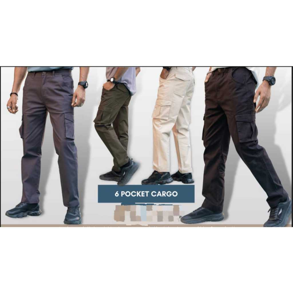 SELUAR CARGO SLACK 6 POCKET (3XL-8XL) / 6 POCKET SLACK CARGO PANTS TROUSER (3XL-8XL)