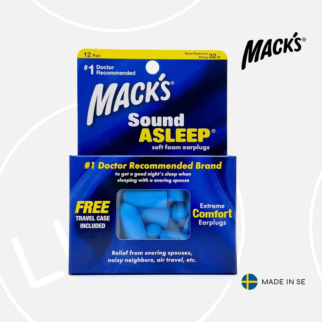Mack's Sound Asleep Soft Foam Earplugs | Ear Plugs For Sleeping Noise Penutup Telinga Tidur 耳塞防噪音睡眠
