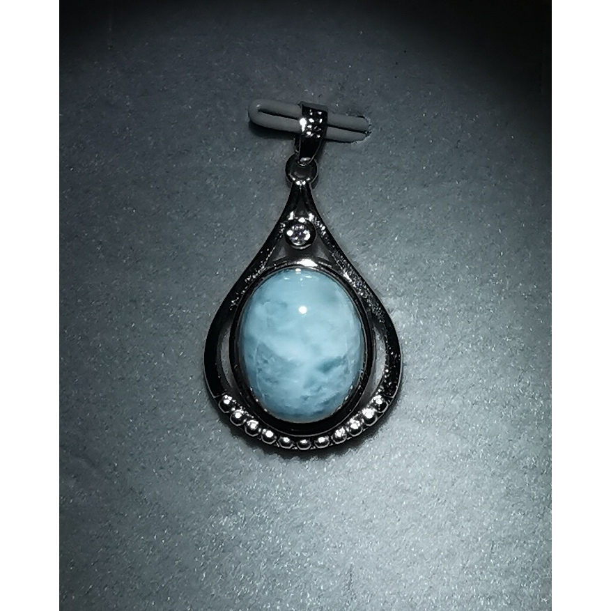 จี้คริสตัลธรรมชาติ Larimar (หยดน้ํา) / Loket Larimar Kristal 天然海เต็ม石