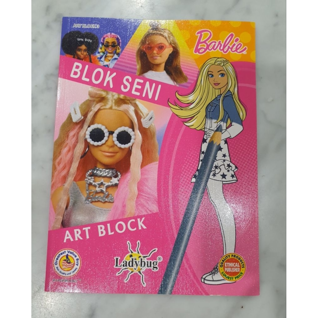 Ladybug Blok Seni Art Block Colouing Barbie A4 ขนาด 31 แผ่น