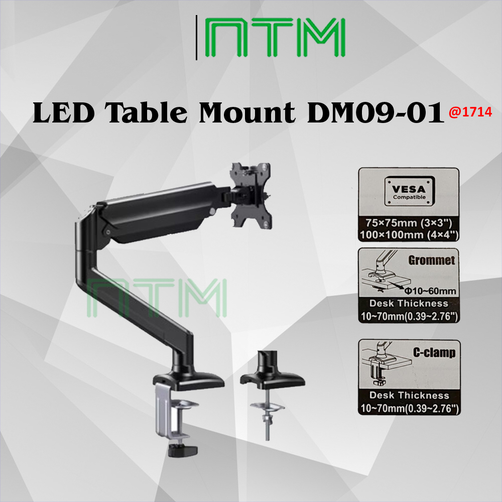1714 LED Monitor Mount DM09-01 On-Table Tall G-clamp Desk Monitor Arm Extension ตําแหน่งปรับได้รองรั