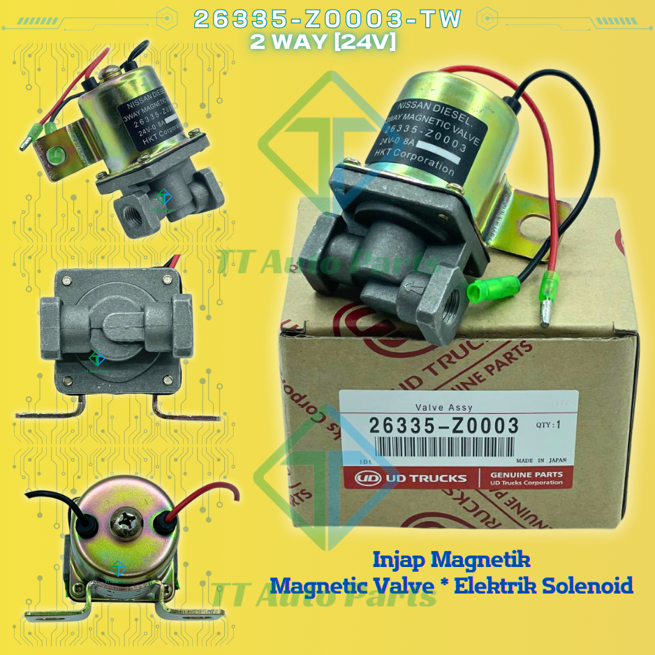 วาล์วแม่เหล็ก 2 ทาง / Injac Magnetik / Elektrik Solenoid (24V) Nissan UD Cw520, Profia FS271, VF188 