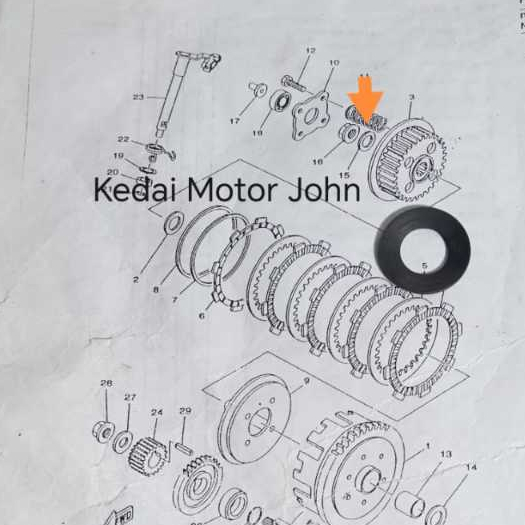 YAMAHA RXZ PLATE PRESSURE CLUTCH DRIVEN WASHER ( 90208-12015 )