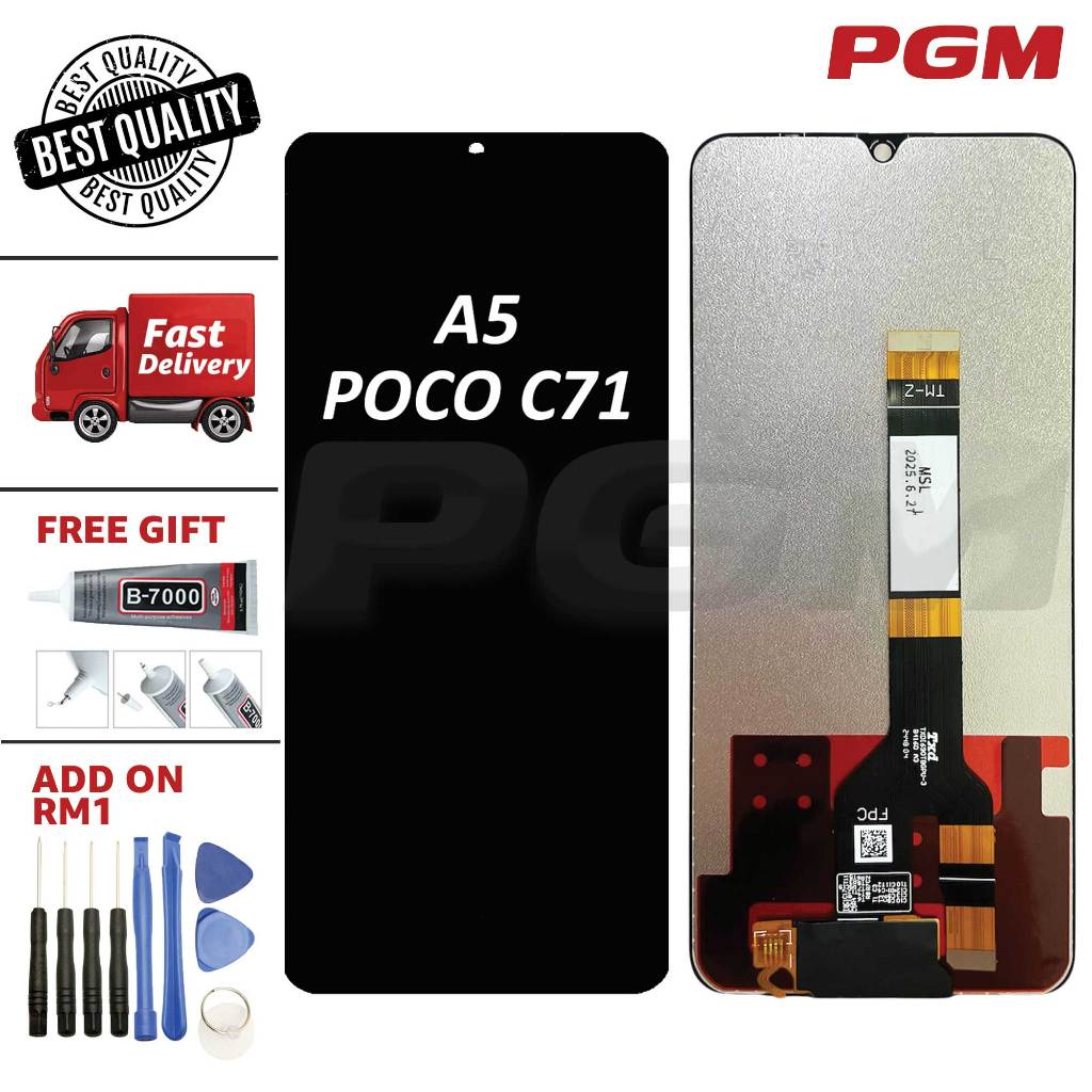หน้าจอสัมผัส LCD DIGITIZER เข้ากันได้กับสีแดง A5 / XMI POCO C71 โดย PREMIUM GADGETS MALL
