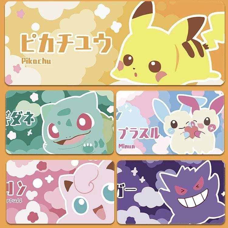 60x30 ซม.Pikachu Anime Anti-Slip Mouse Pad Gaming Pad Tetikus Lembut Mousepad คีย์บอร์ดกันน้ํา