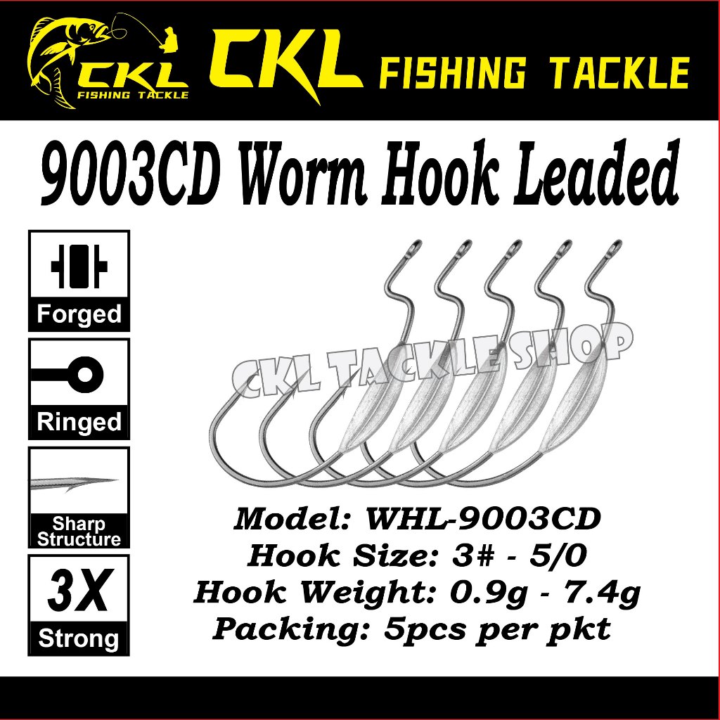 5 ชิ้น/PKT WHL-9003CD หนอน BKK Hook 1 1/0 2/0 3/0 4/0 5/0 ตะขอเหล็กคาร์บอนสูง Zman Hook SP Hook