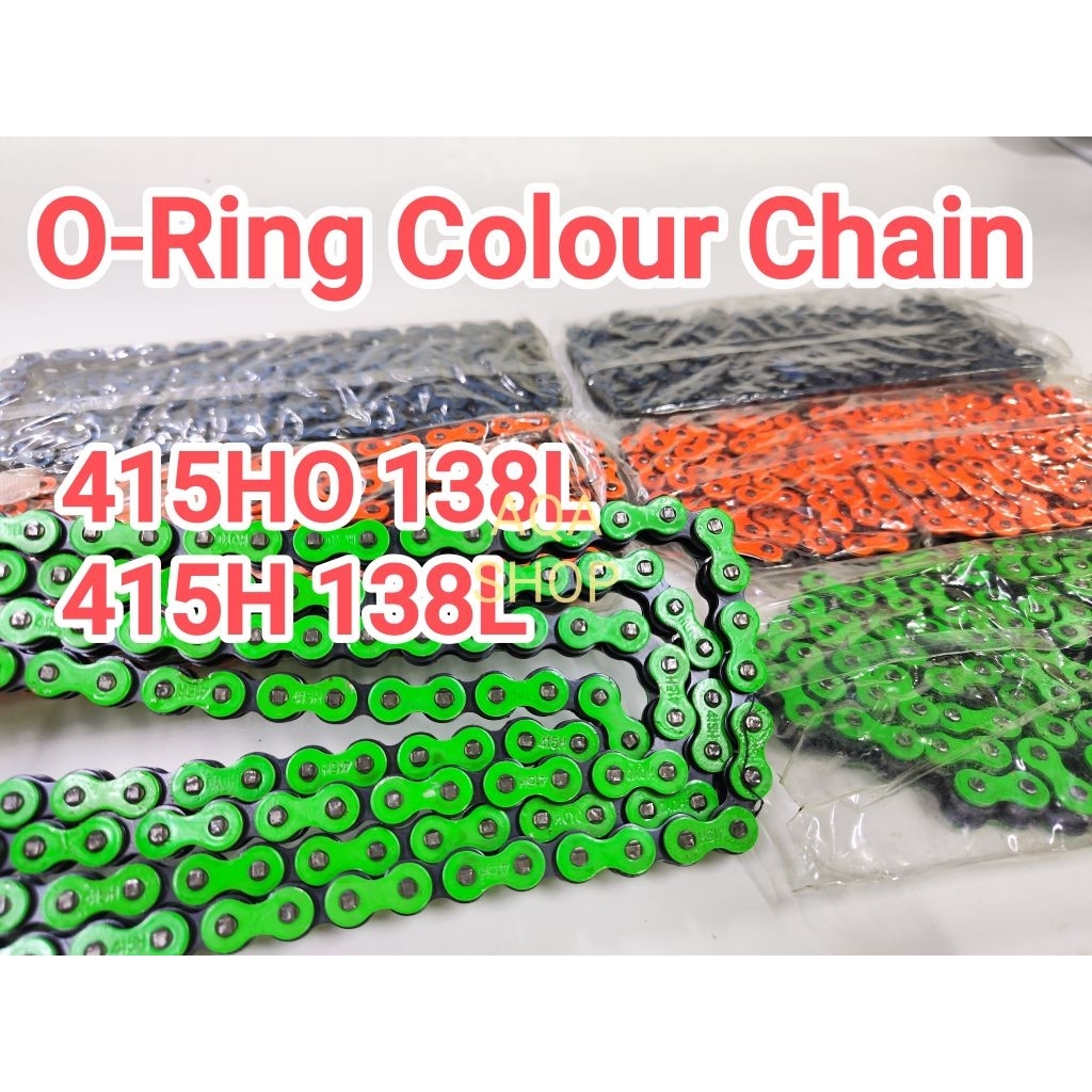 รถจักรยานยนต์ 415-138 O-ring Color Chain 415H 138L Heavy Duty Rantai O-Ring Rantai Color Chain Sproc
