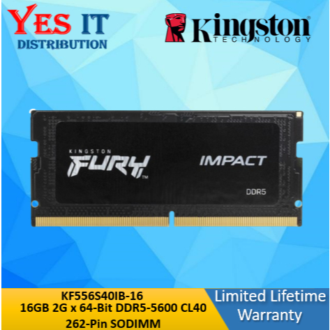 KINGSTON FURY 16GB 32GB DDR5 5600MT/s MEMORY RAM SODIMM - KF556S40IB-16 / KF556S40IB-32