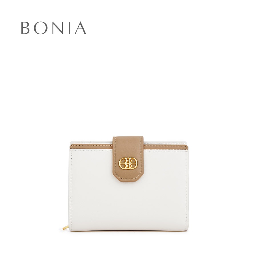 Bonia Beige Tonina Bifold Short Wallet Dompet Dua Lipatan Beige