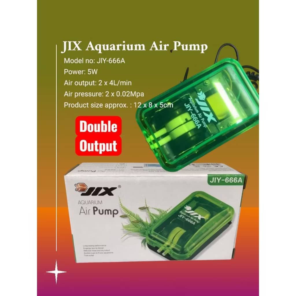 ปั๊มลม Jix akuarium jiy-666a (เต้ารับคู่)